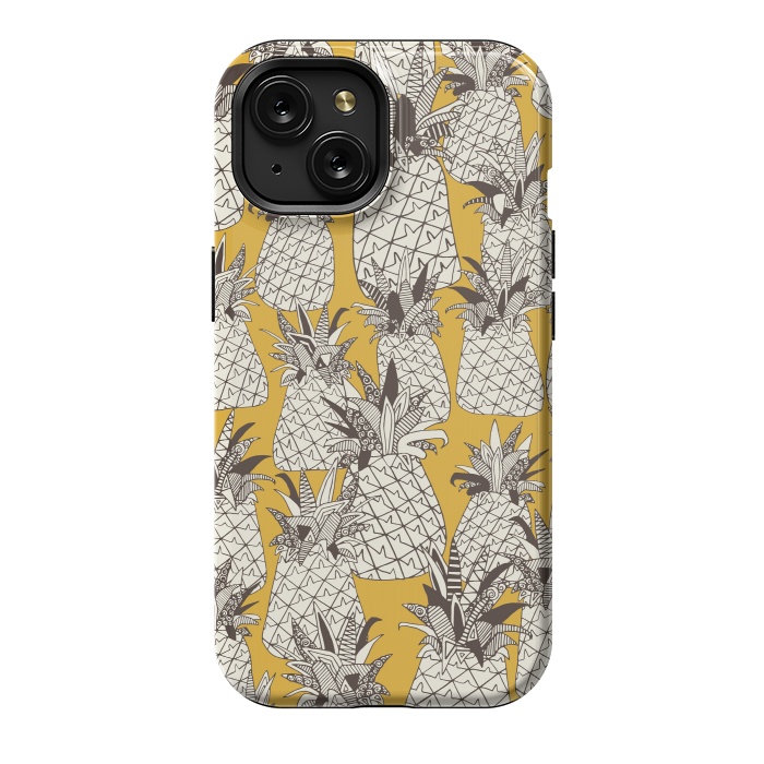iPhone 15 StrongFit Pineapple Sunshine by Sharon Turner