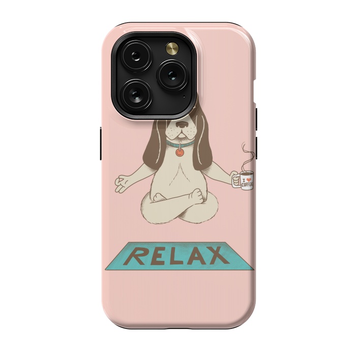 iPhone 15 Pro StrongFit Dog Relax Rose by Coffee Man