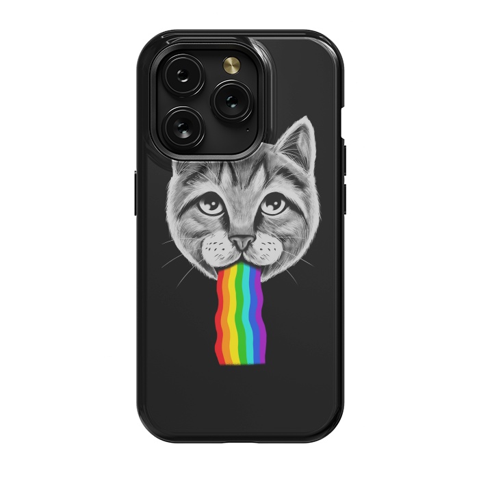 iPhone 15 Pro StrongFit Cat rainbow by Coffee Man