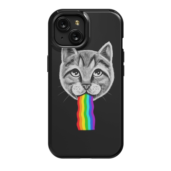 iPhone 15 StrongFit Cat rainbow by Coffee Man