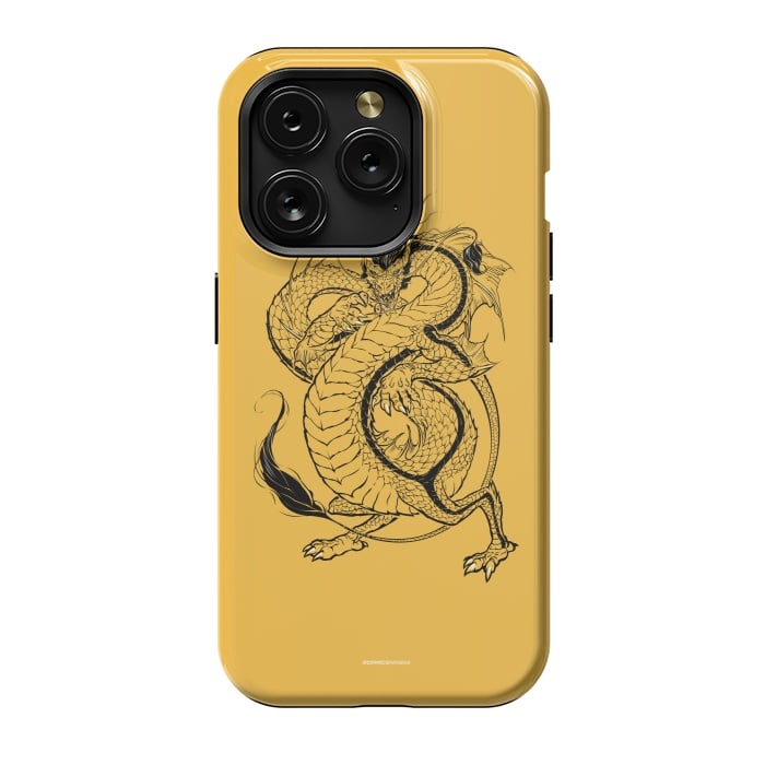 iPhone 15 Pro StrongFit Black Dragon by Draco