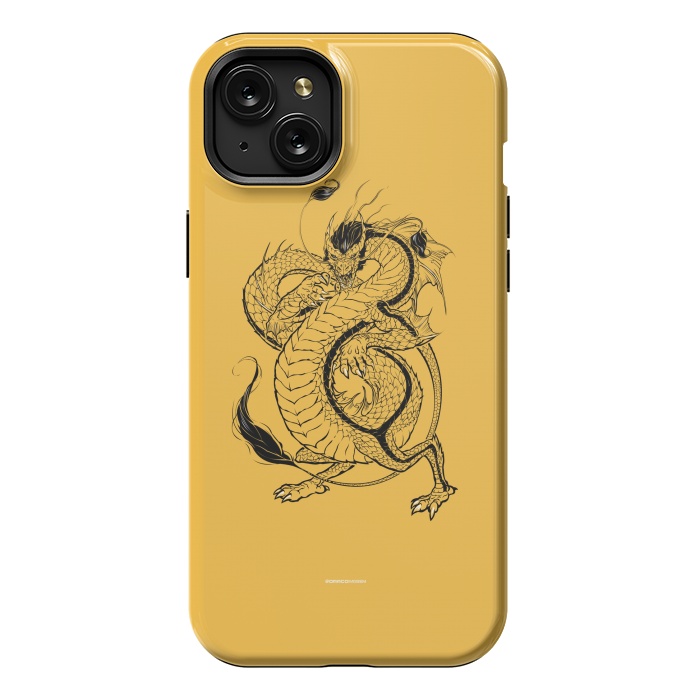 iPhone 15 Plus StrongFit Black Dragon by Draco