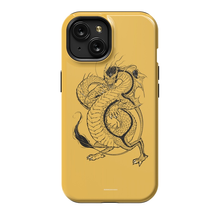 iPhone 15 StrongFit Black Dragon by Draco
