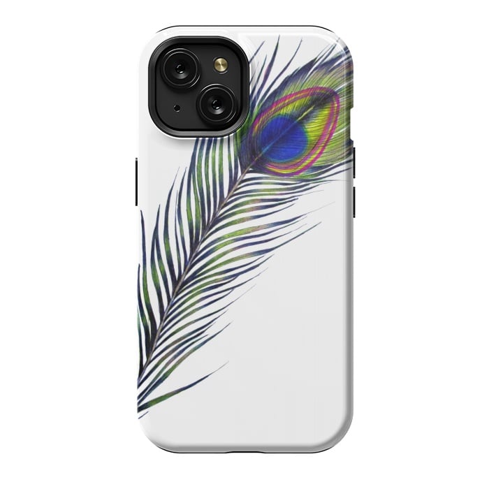 iPhone 15 StrongFit The Peacock's Feather by ECMazur 