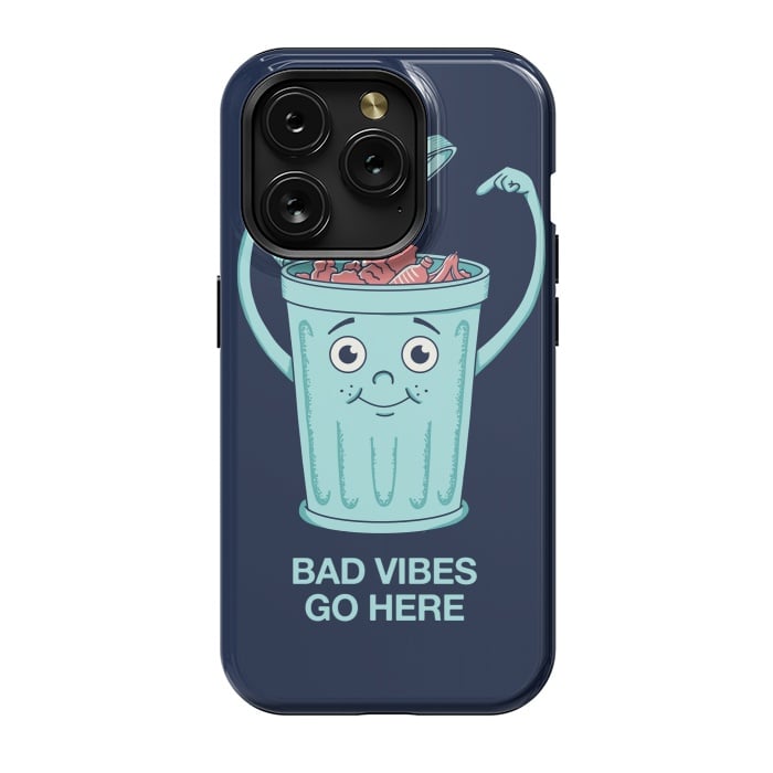 iPhone 15 Pro StrongFit Bad Vibes Go Here by Coffee Man