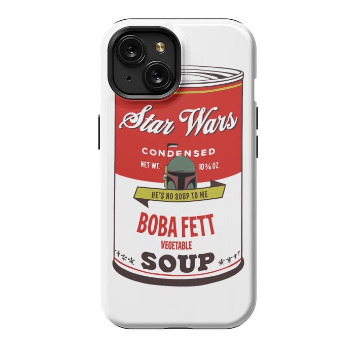 iPhone 15 StrongFit Star Wars Campbells Soup Boba Fett by Alisterny
