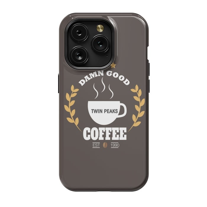iPhone 15 Pro StrongFit Twin Peaks Damn Good Coffee by Alisterny