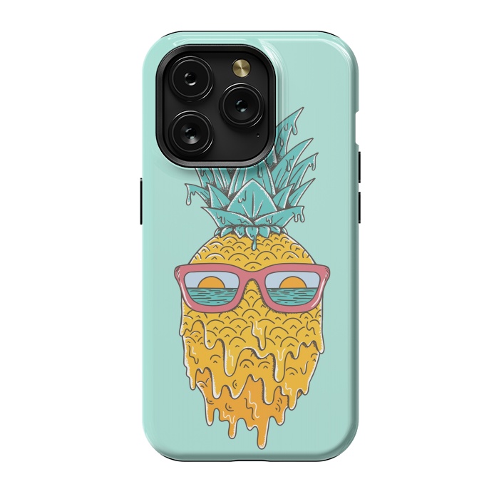 iPhone 15 Pro StrongFit Pineapple Summer Blue by Coffee Man