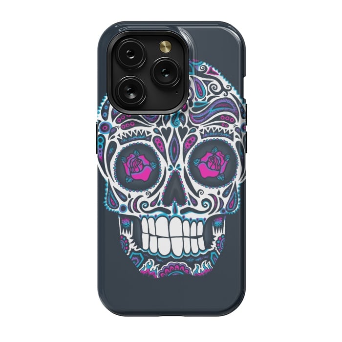 iPhone 15 Pro StrongFit Calavera IV Neon  by Wotto