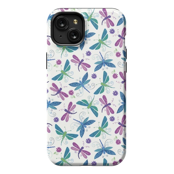iPhone 15 Plus StrongFit Dragonflies by TracyLucy Designs
