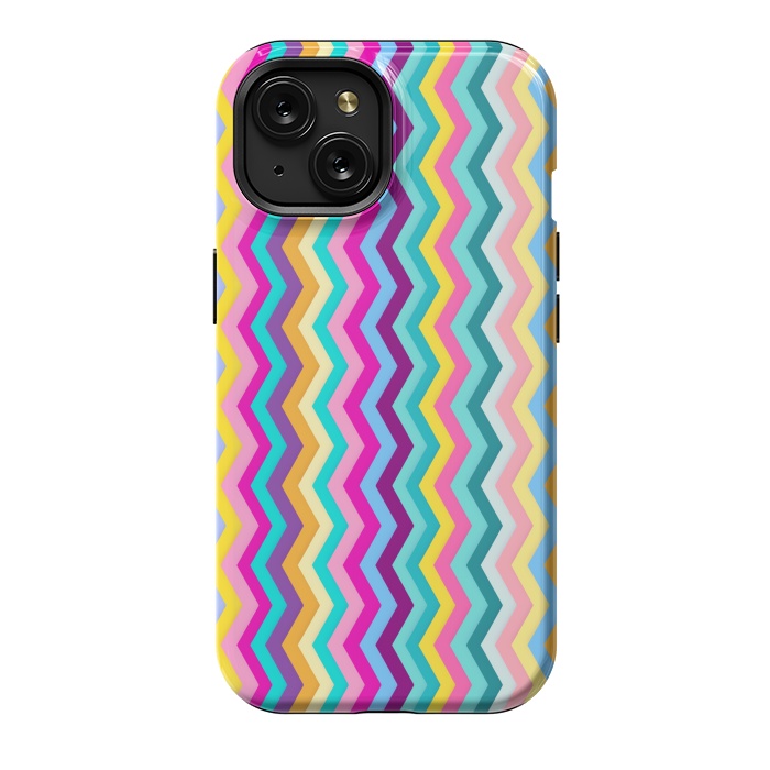iPhone 15 StrongFit Zigzag by Elizabeth Dioquinto