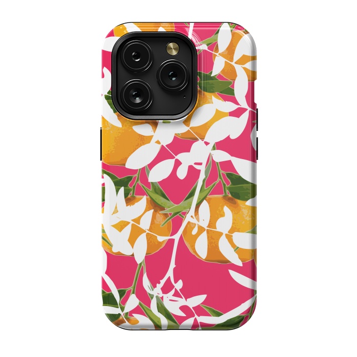 iPhone 15 Pro StrongFit Hiding Mandarins (Pink) by Zala Farah