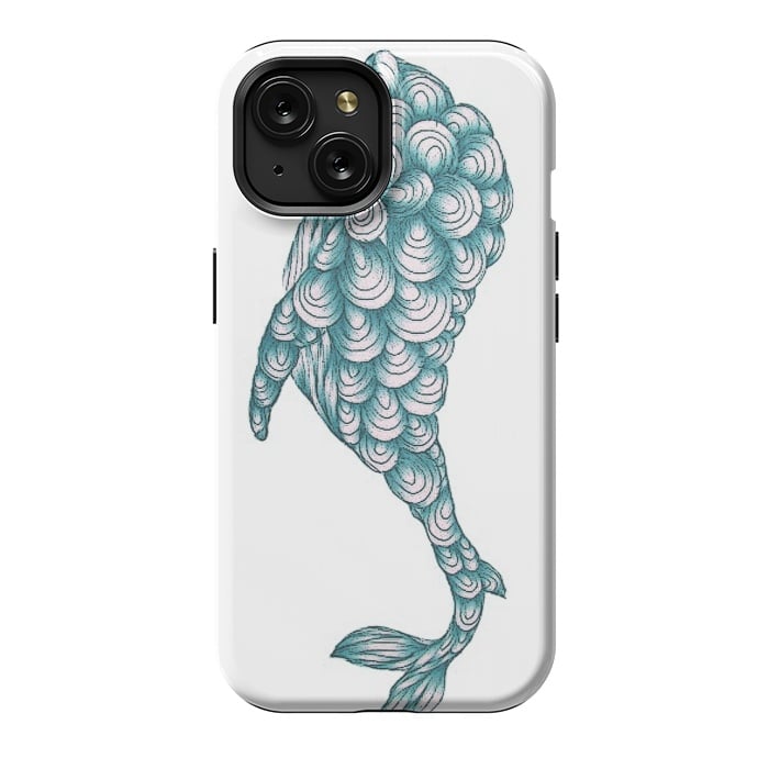 iPhone 15 StrongFit Turquoise Whale by ECMazur 