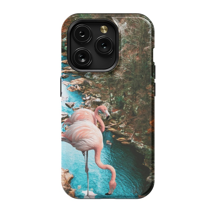 iPhone 15 Pro StrongFit Flamingo Forest by Uma Prabhakar Gokhale