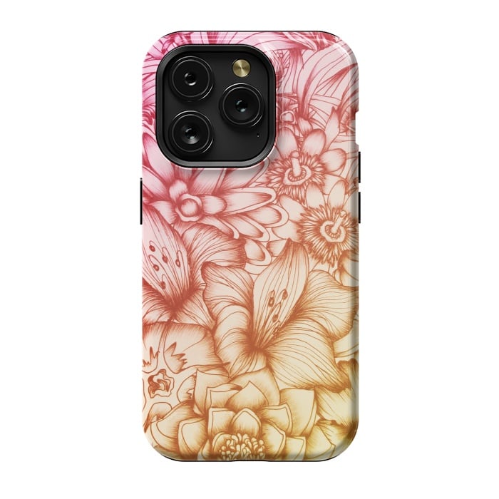 iPhone 15 Pro StrongFit Tropical Flowers by ECMazur 