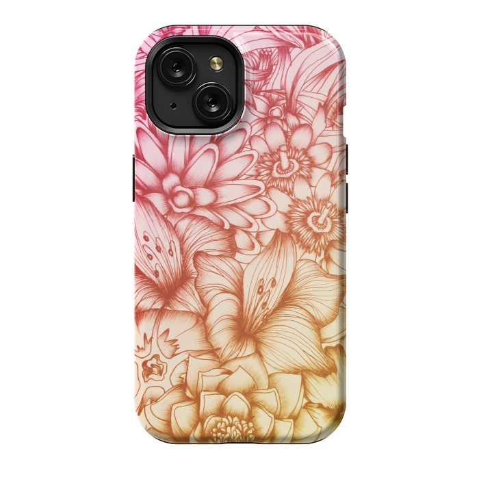 iPhone 15 StrongFit Tropical Flowers by ECMazur 