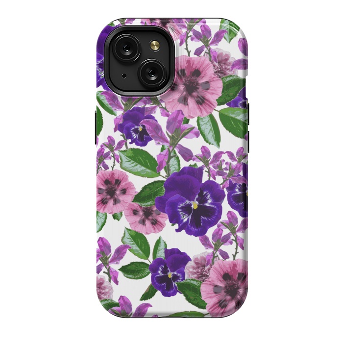 iPhone 15 StrongFit White Floral Garden by Zala Farah