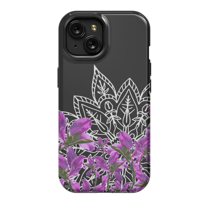 iPhone 15 StrongFit Mandala + Purple Vines by Zala Farah