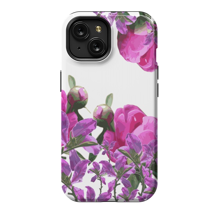 iPhone 15 StrongFit Hiding Pink Flowers by Zala Farah