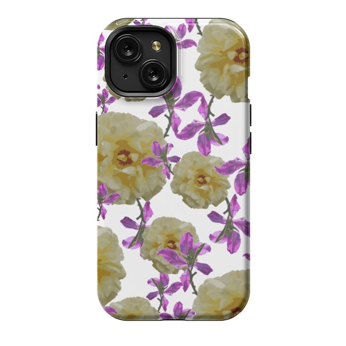 iPhone 15 StrongFit Flowers + Purple Vines by Zala Farah