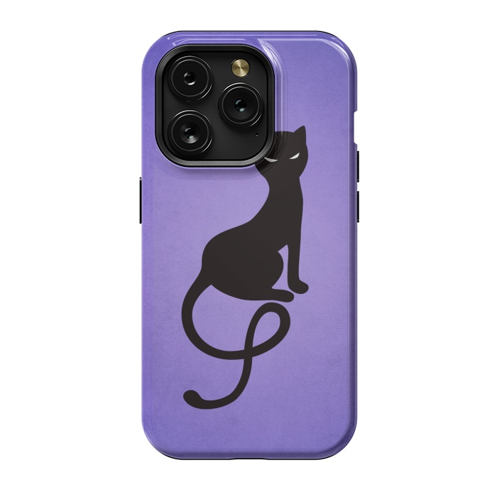 iPhone 15 Pro StrongFit Purple Gracious Evil Black Cat by Boriana Giormova