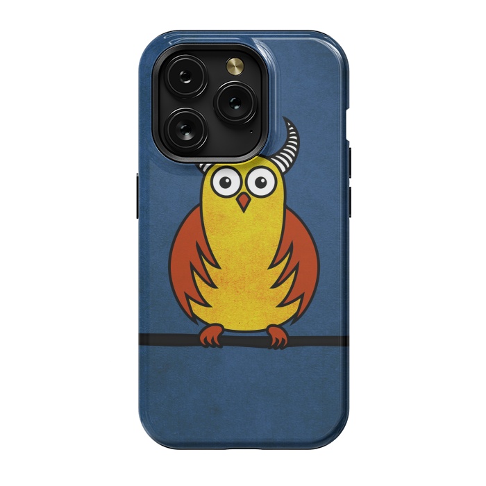 iPhone 15 Pro StrongFit Funny Cartoon Horned Owl by Boriana Giormova