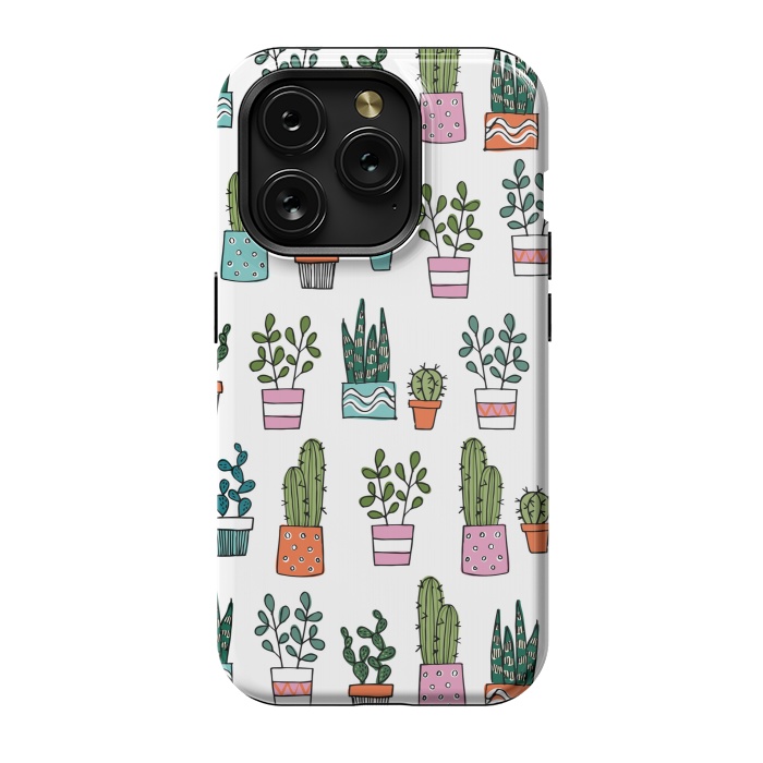 iPhone 15 Pro StrongFit cacti in pots 2 by Laura Grant