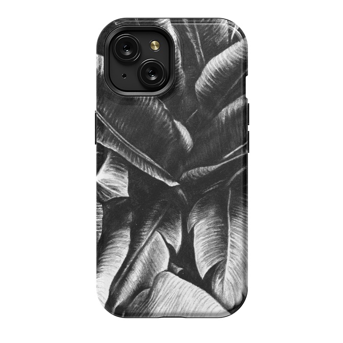 iPhone 15 StrongFit Dark Leaves by Caitlin Workman