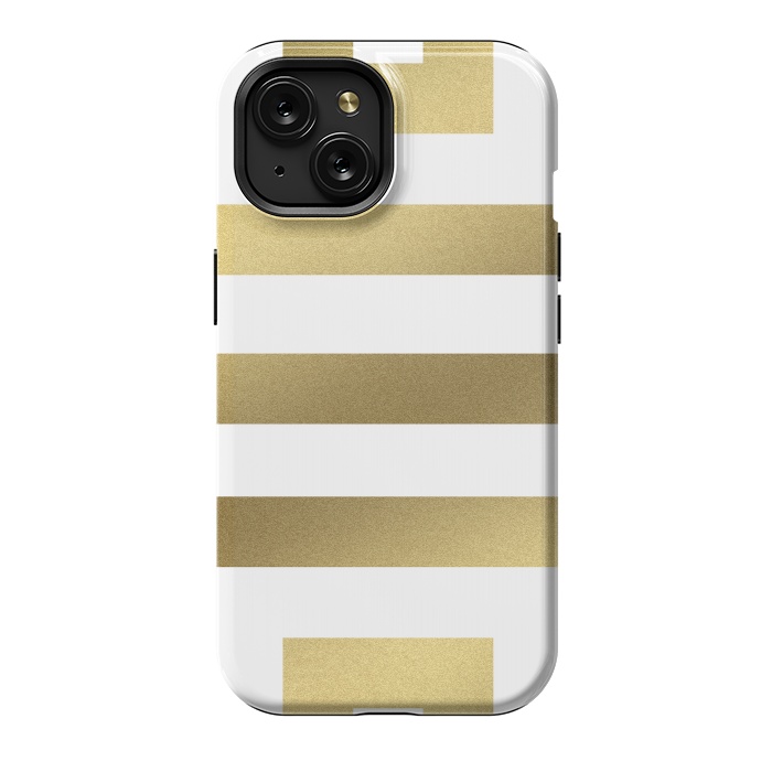 iPhone 15 StrongFit Gold Stripes by Caitlin Workman