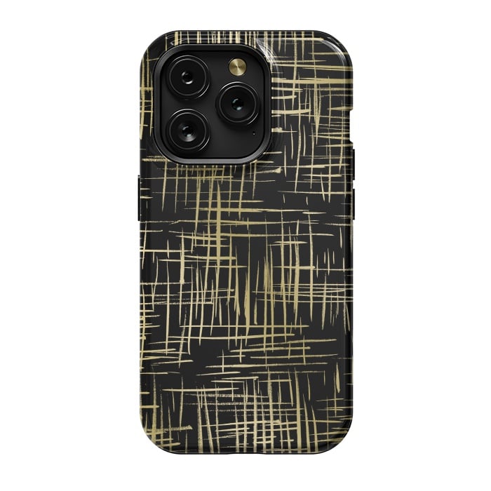 iPhone 15 Pro StrongFit Crosshatch Black by Caitlin Workman