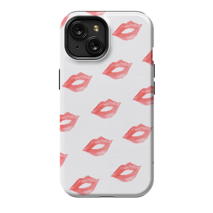iPhone 15 StrongFit Lips Red by Caitlin Workman