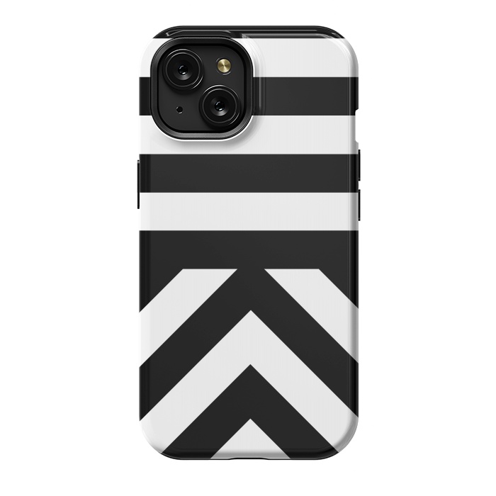 iPhone 15 StrongFit Black Stripes by Caitlin Workman