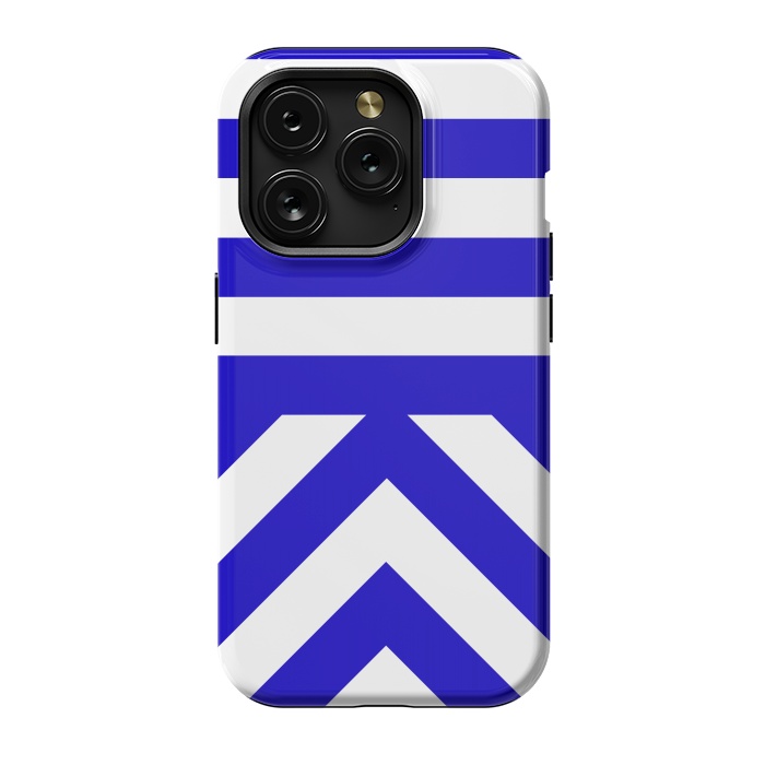 iPhone 15 Pro StrongFit Blue Stripes by Caitlin Workman
