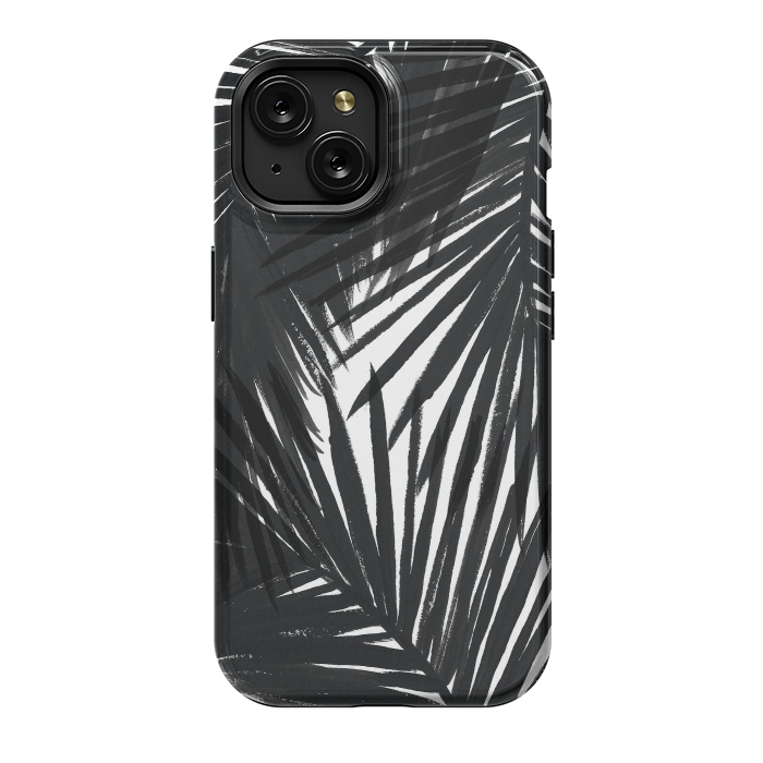 iPhone 15 StrongFit Black Palms by Caitlin Workman