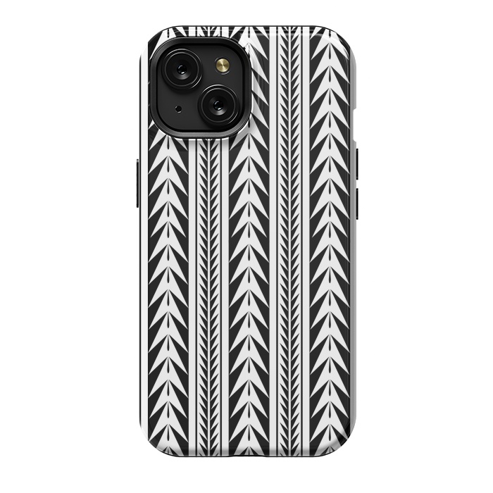 iPhone 15 StrongFit Edgy Black Stripes by Caitlin Workman