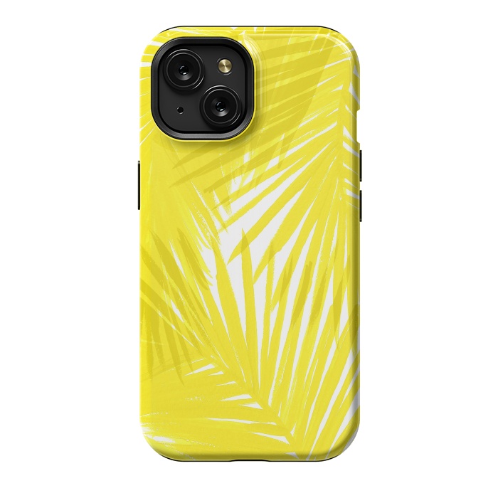 iPhone 15 StrongFit Yellow Palms by Caitlin Workman