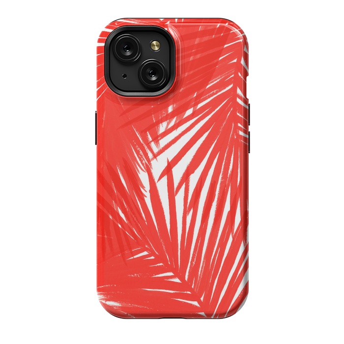 iPhone 15 StrongFit Red Palms by Caitlin Workman
