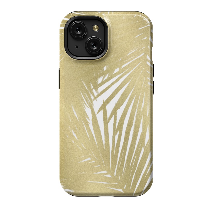 iPhone 15 StrongFit Gold Palms by Caitlin Workman