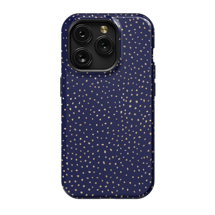 iPhone 15 Pro StrongFit Dotted Gold and Navy by Caitlin Workman