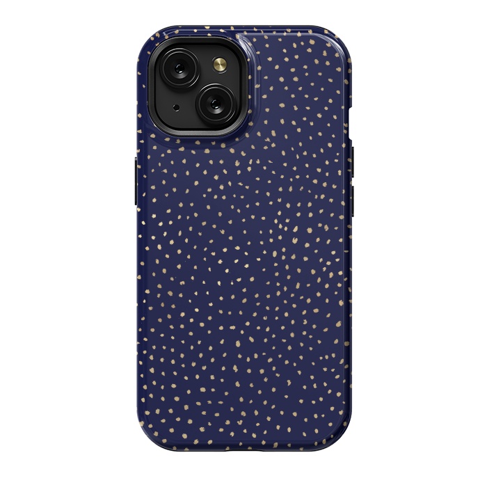 iPhone 15 StrongFit Dotted Gold and Navy by Caitlin Workman