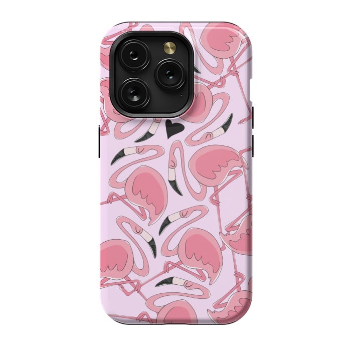 iPhone 15 Pro StrongFit Flamingo Love by Alice De Marco