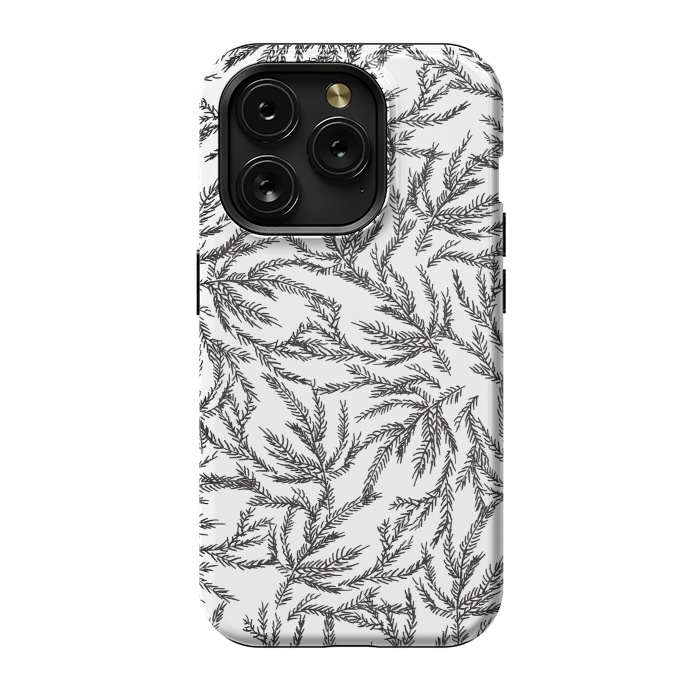 iPhone 15 Pro StrongFit Black Coral Ferns by Caitlin Workman
