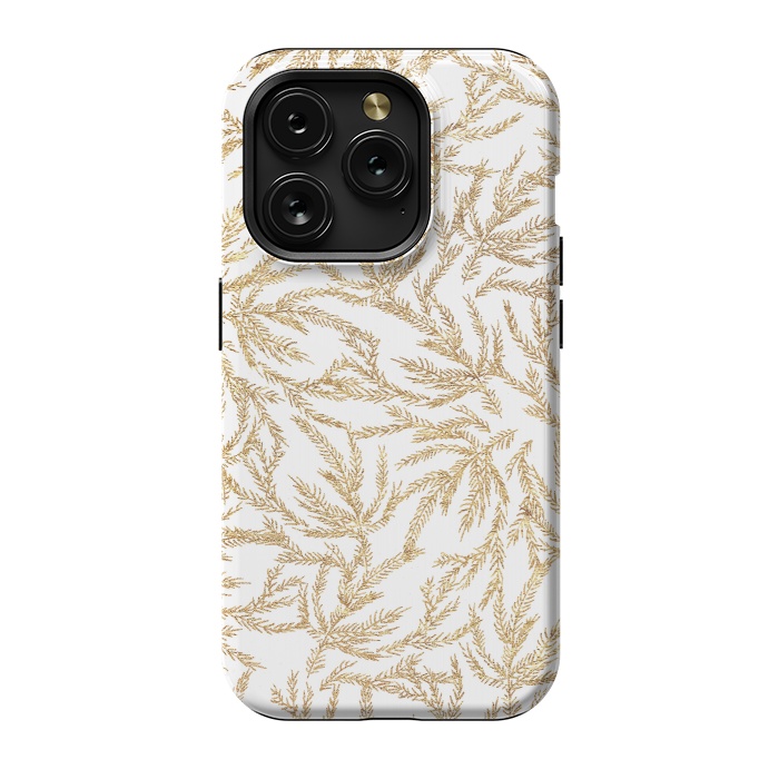 iPhone 15 Pro StrongFit Gold Ferns by Caitlin Workman