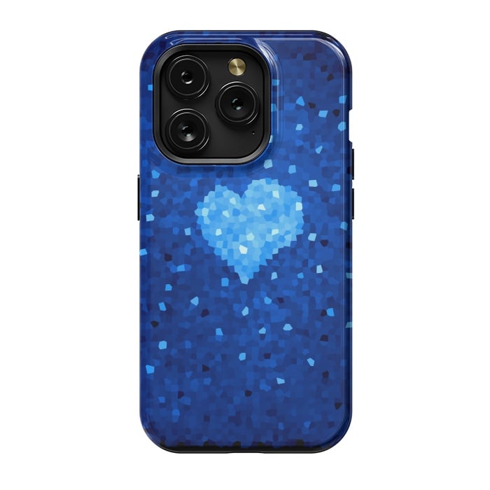 iPhone 15 Pro StrongFit Winter Blue Crystal Heart by Boriana Giormova