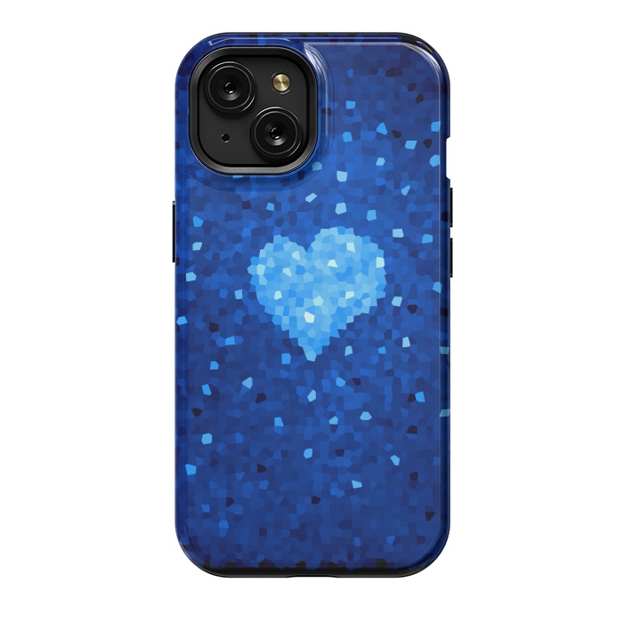 iPhone 15 StrongFit Winter Blue Crystal Heart by Boriana Giormova