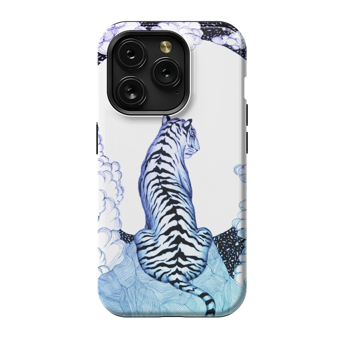 iPhone 15 Pro StrongFit Ombre Tiger Moon by ECMazur 