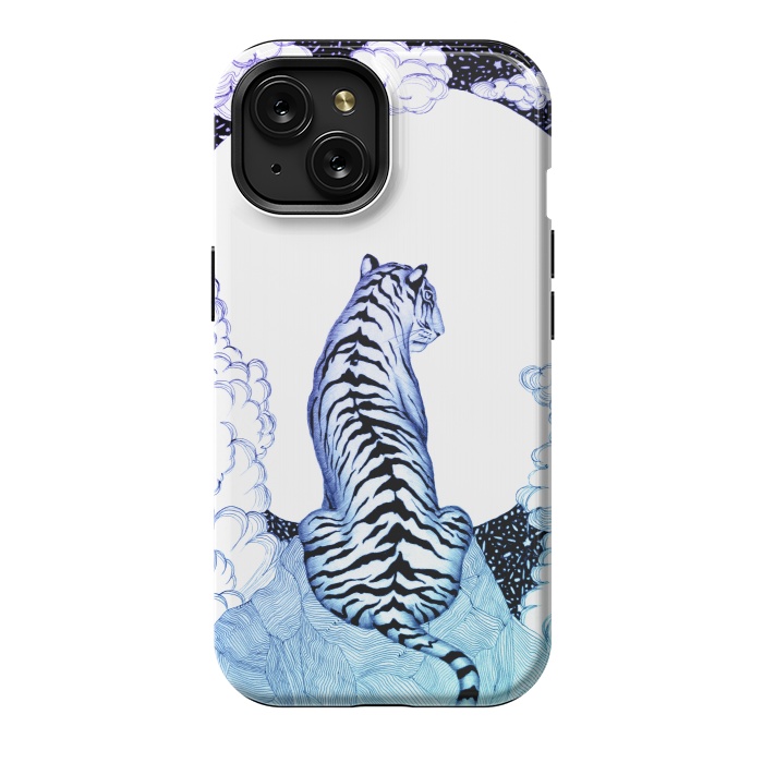iPhone 15 StrongFit Ombre Tiger Moon by ECMazur 