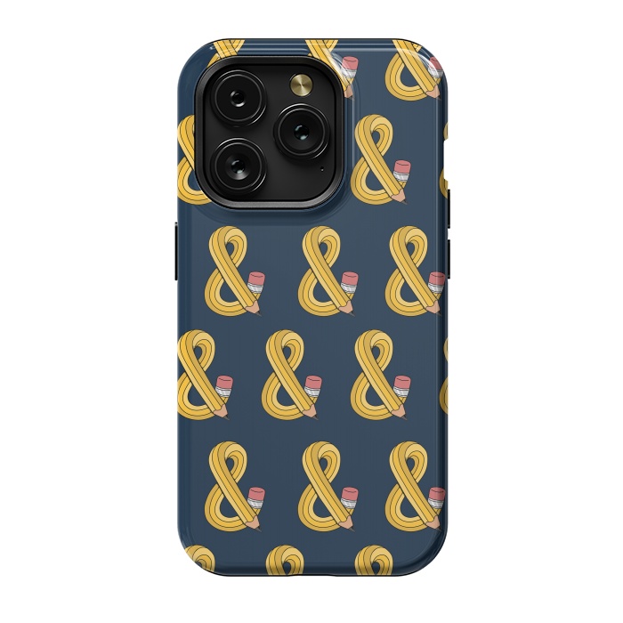 iPhone 15 Pro StrongFit Ampersand pencil pattern by Coffee Man