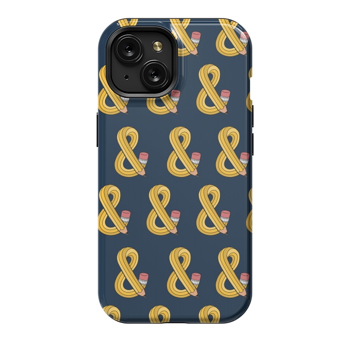 iPhone 15 StrongFit Ampersand pencil pattern by Coffee Man
