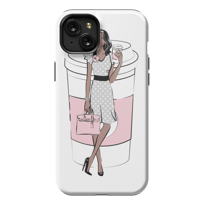 iPhone 15 Plus StrongFit Coffee Boss Babe Woman by Martina